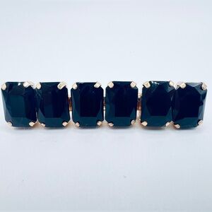 Six Rhinestone Alligator Hair Clip Black New
